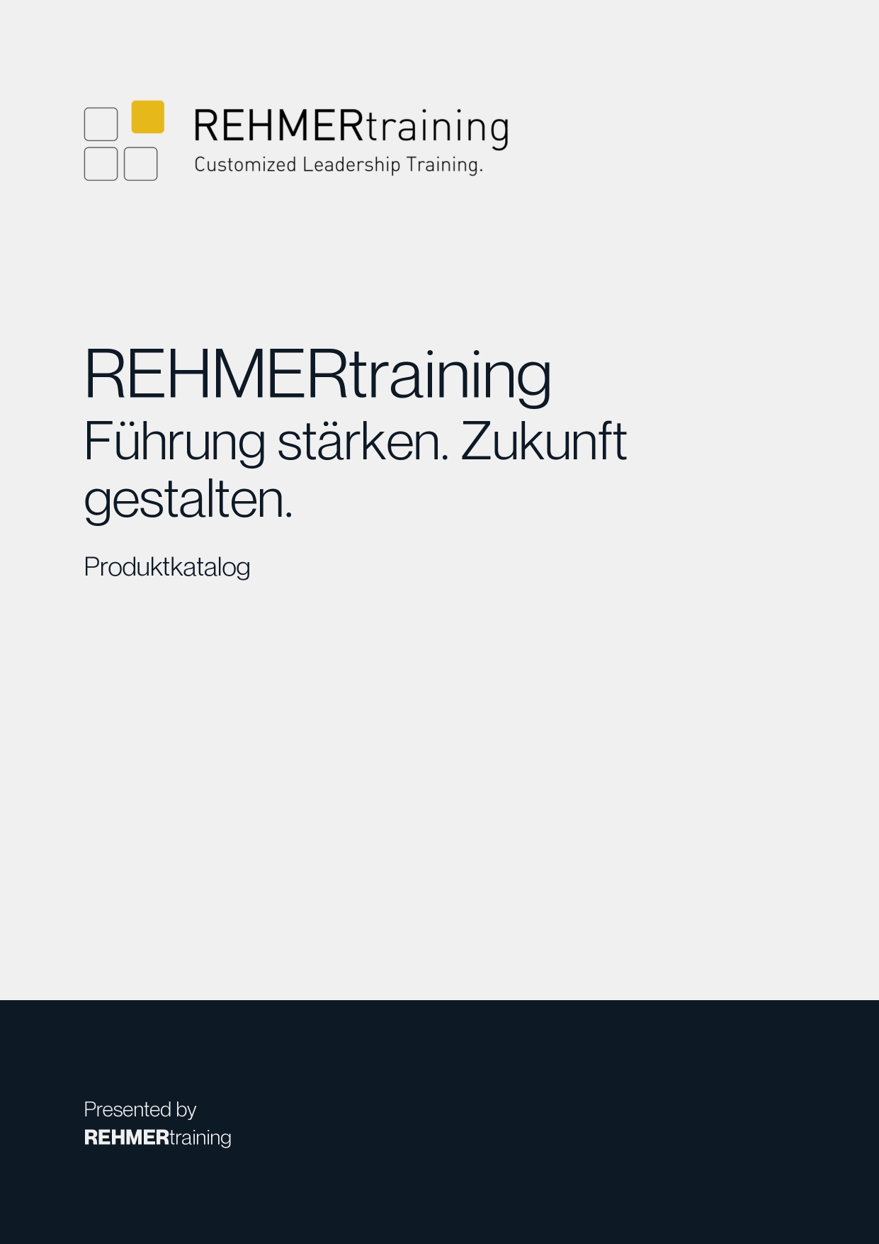 REHMERtraining Produktkatalog Titelblatt