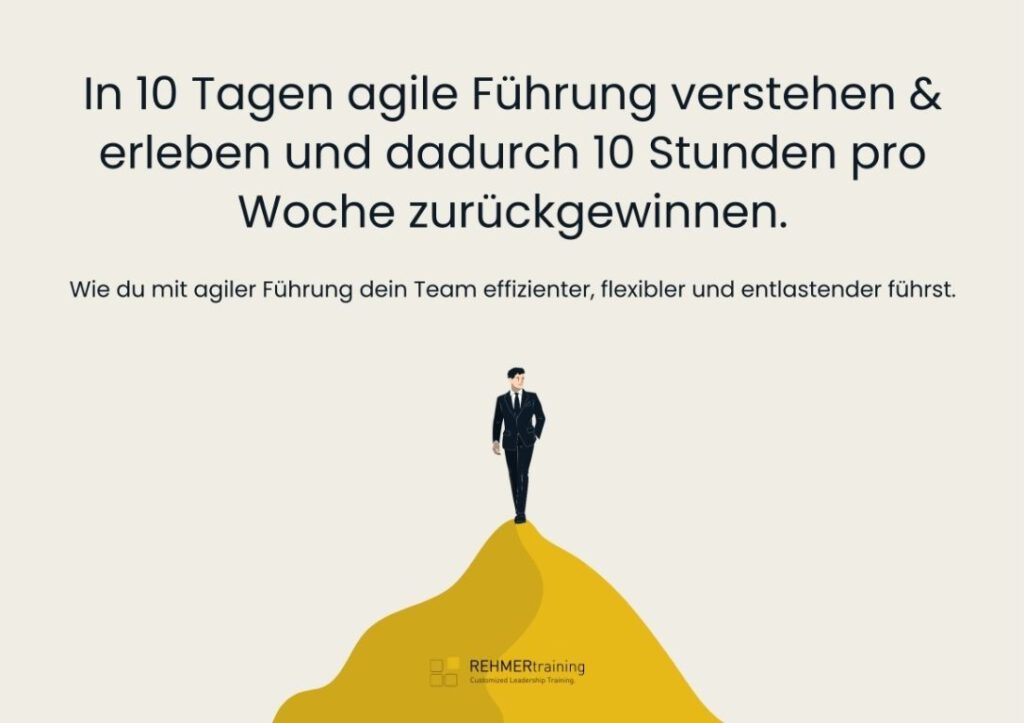 Coverbild vom Workbook zur Agilen Führung von REHMERtraining mit Sven Rehmer für Führungskräfte.